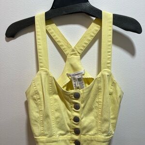 Yellow Button-Up Sleeveless Top